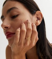 New Look Gold Open Flower Ring